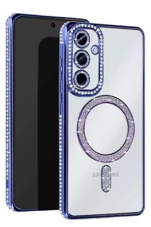 Newface Samsung Galaxy A55 5G Joke Simli Magneticsafe Kılıf - Mavi