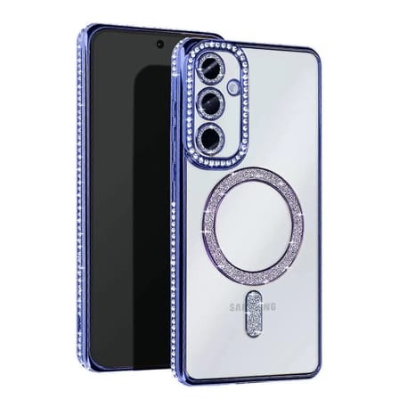 Newface Samsung Galaxy A55 5G Joke Simli Magneticsafe Kılıf - Mavi