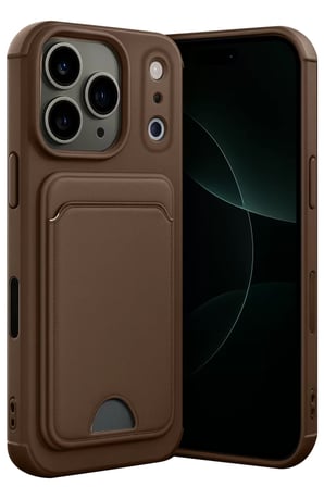 Newface Apple iPhone 17 Pro Kelvin Kartvizitli Silikon - Kahverengi