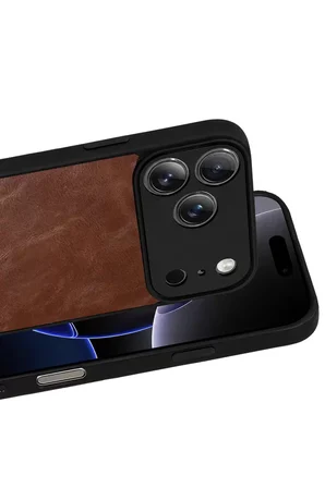 Newface Apple iPhone 17 Pro Aras Deri Kapak - Taba