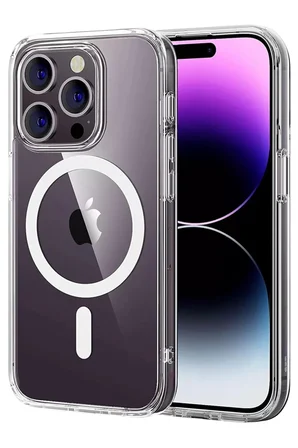 Newface Apple iPhone 15 Pro Max Combo Sert Şeffaf Magsafe Kapak - Şeffaf