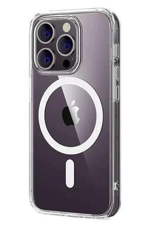 Newface Apple iPhone 15 Pro Max Combo Sert Şeffaf Magsafe Kapak - Şeffaf