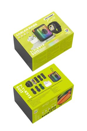 Karler Bass K28 Kombo 7 Adet Kordon Akıllı Saat Airpods Kulaklık Kablosuz Hoparlör Set - Siyah