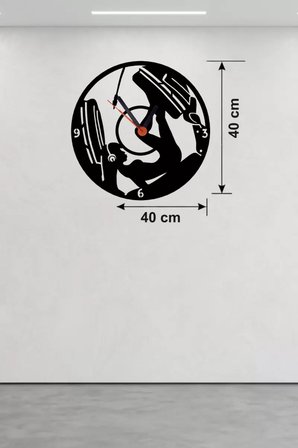 Fitness ve Spor Temalı Ahşap Duvar Saati - 40x40 cm Leg Press Tasarım