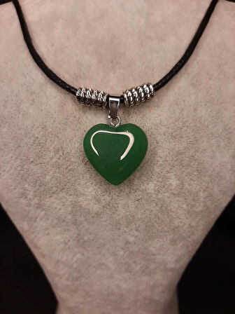 MRYart 💚 Doğal Yeşim Taşı Kalp Kolye – Bolluk ve Şans Simgesi 💚