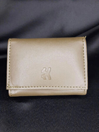 MRYart Haki Kadın Cüzdanı - Fermuarlı ve Düğmeli Kartlık Model