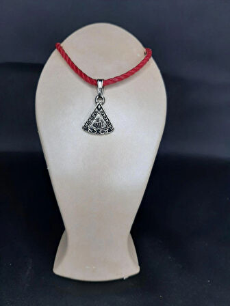 Kadın Otantik "Allah" Yazılı Deri İpli Gümüş Renk Bileklik