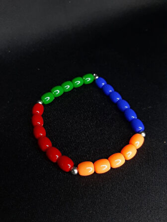 MRYart Renkli Boncuklu El Yapımı Unisex Bileklik – Rainbow Tasarım