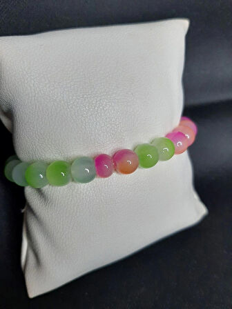MRYart Renkli Cam Boncuklu Buble Bileklik