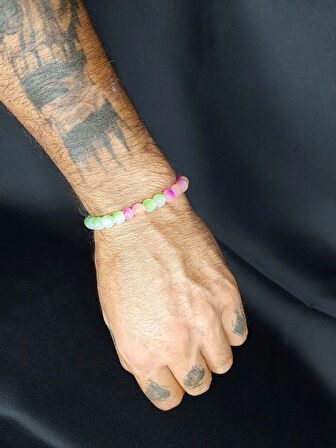 MRYart Renkli Cam Boncuklu Buble Bileklik