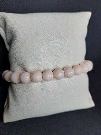 MRYart Pudra Pembe Cam Boncuk Bileklik