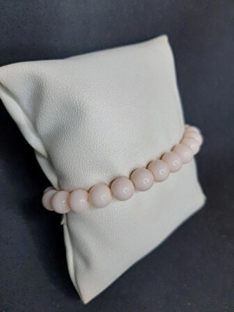 MRYart Pudra Pembe Cam Boncuk Bileklik