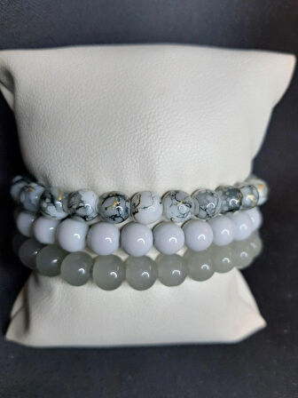 MRYart 3’lü Cam Boncuk Bileklik Seti – 3 Al Az Öde Fırsatı Unisex