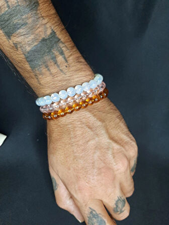 MRYart 3’lü Cam Boncuk Bileklik Seti – 3 Al Az Öde Fırsatı Unisex