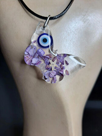 MRYart Kelebek Epoksi Kolye Zarif ve Şık Tasarım