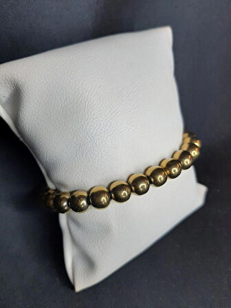 MRYart Altın Sarısı Doğal Hematit Taşı Bileklik Unisex