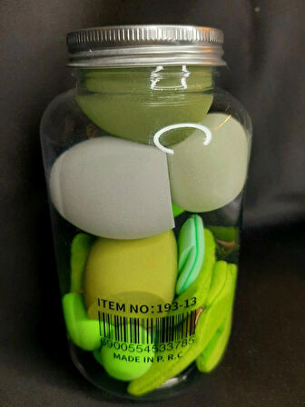 MRYart Yeşil Renk Konserve Şişeli Makyaj Süngeri 13 Adet