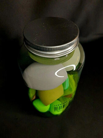 MRYart Yeşil Renk Konserve Şişeli Makyaj Süngeri 13 Adet