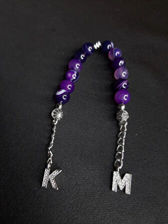 MRYart Mor Akik Taşı Harf Detaylı Zaza ( İsimli spariş için Önceden Yazınız )