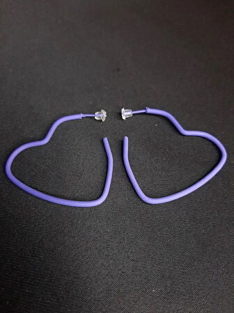 MRYart Mor Renk Kalp Figürlü Küpe 2li