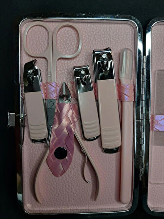 MRYart Pembe Renk Hologramlı Manikür/Pedikür Kutulu Törpü Seti 16 parça