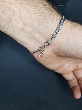 MRYart Kırmızı Havlit Taşı ve Metal Zincirlerden Tasarlanmış Ayarlanabilir Bileklik