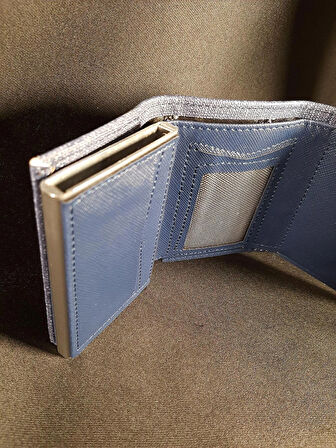 MRYart Mekanizmalı Kızaklı Kartlık Cüzdan Kağıt Para Bölmeli