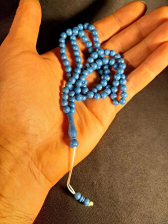 MRYart Açık Mavi Midi Boy 99'lu Plastik Tesbih