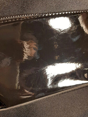 MRYart Siyah Renk Siyah Dikdörtgen Suni Deri Cüzdan