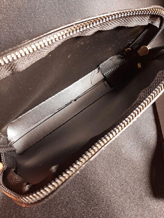 MRYart Siyah Renk Siyah Dikdörtgen Suni Deri Cüzdan