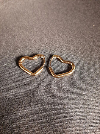 MRYart Altın Sarısı Kalp Çelik Küpe