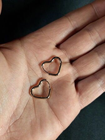 MRYart Altın Sarısı Kalp Çelik Küpe