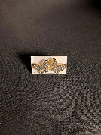 MRYart Kelebek Taşlı Minik Küpe