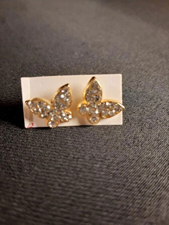 MRYart Kelebek Taşlı Minik Küpe