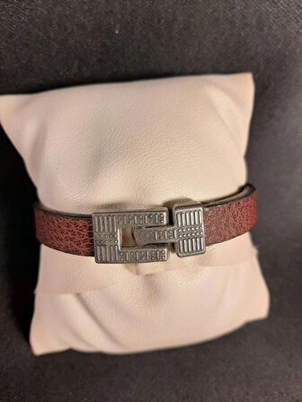 MRYart Bordo Zülfikar Suni Deri Bileklik Unisex