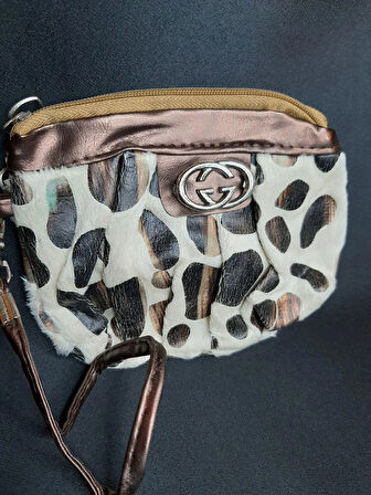 MRYart Beyaz Temalı Leopar Desenli Para Cüzdanı