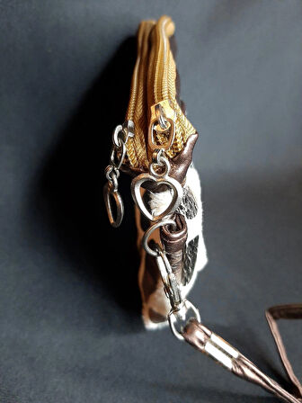 MRYart Beyaz Temalı Leopar Desenli Para Cüzdanı