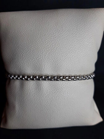 MRYart Unisex Gümüş Kaplama Arnavut Asansör Zincir Bileklik