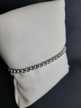 MRYart Unisex Gümüş Kaplama Arnavut Asansör Zincir Bileklik