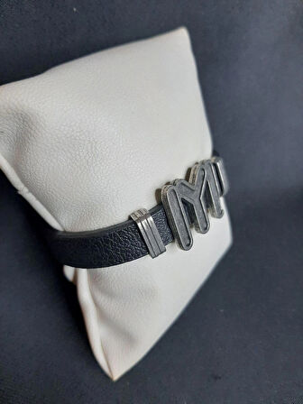 MRYart Kayı Boyu Suni Deri Bileklik Siyah