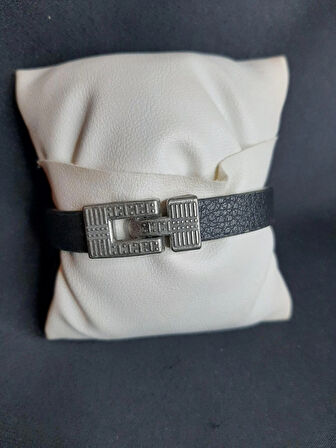 MRYart Kayı Boyu Suni Deri Bileklik Siyah