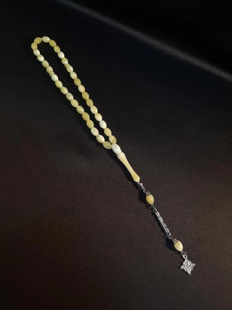MRYart Beyrut Damla Kehribar 6 mm 33 lük Tesbih