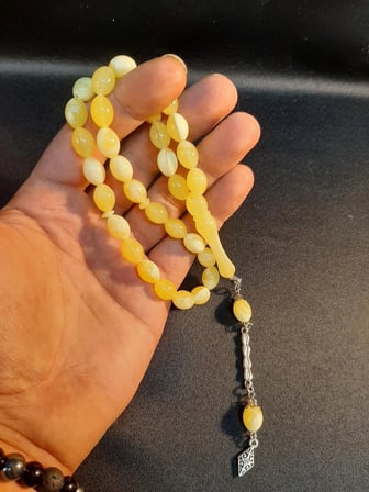 MRYart Beyrut Damla Kehribar 8 mm 33 lük Tesbih