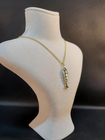 MRYart Gold Renk Balık Figürlü Metal Kolye