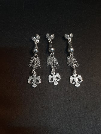 MRYart Gümüş Renk Metal 3 Adet Tesbih Püskülü