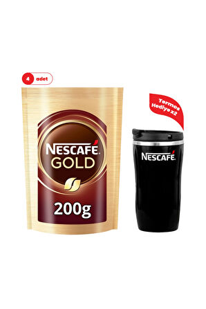 Nescafe Gold 200 Gr 4'lü Set – 2 Adet Thermo Mug Hediyeli