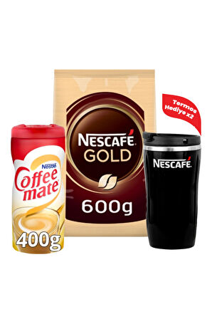 Nescafe Gold 600 Gr + Coffee Mate 400 Gr Set – 2 Adet Thermo Mug Hediyeli