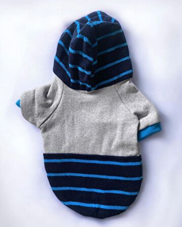 Blue Line Kapşonlu Sweatshirt Köpek Kıyafeti Köpek Elbisesi 