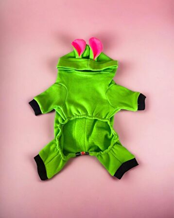 Shipy Pink Stripe Kulaklı Duo Köpek Tulumu Kıyafeti