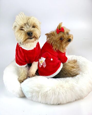 Kitty Santa Köpek Kazağı, Noel , Yılbaşı Elbisesi Kıyafeti